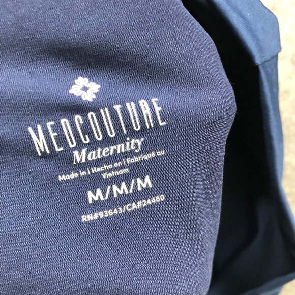 NWT Med Couture Maternity Scrub Pants Womens M Navy Blue Over Belly Straight - Picture 12 of 12